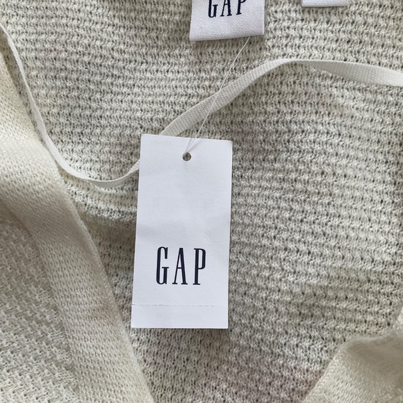 Gap Tunic Sweater Women’s Sz L Cream Brooklyn V-neck Wool Blend Sheer NWT - Picture 11 of 13